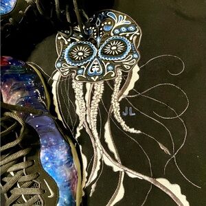 J.Lindeberg Black Day of The Dead Jellyfish Crewneck Sweatshirt